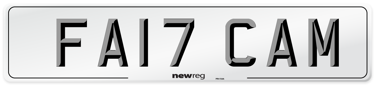 FA17 CAM Number Plate from New Reg